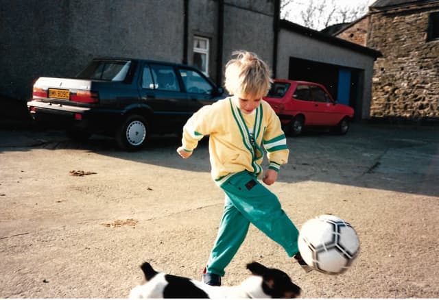 Rich playing soccer