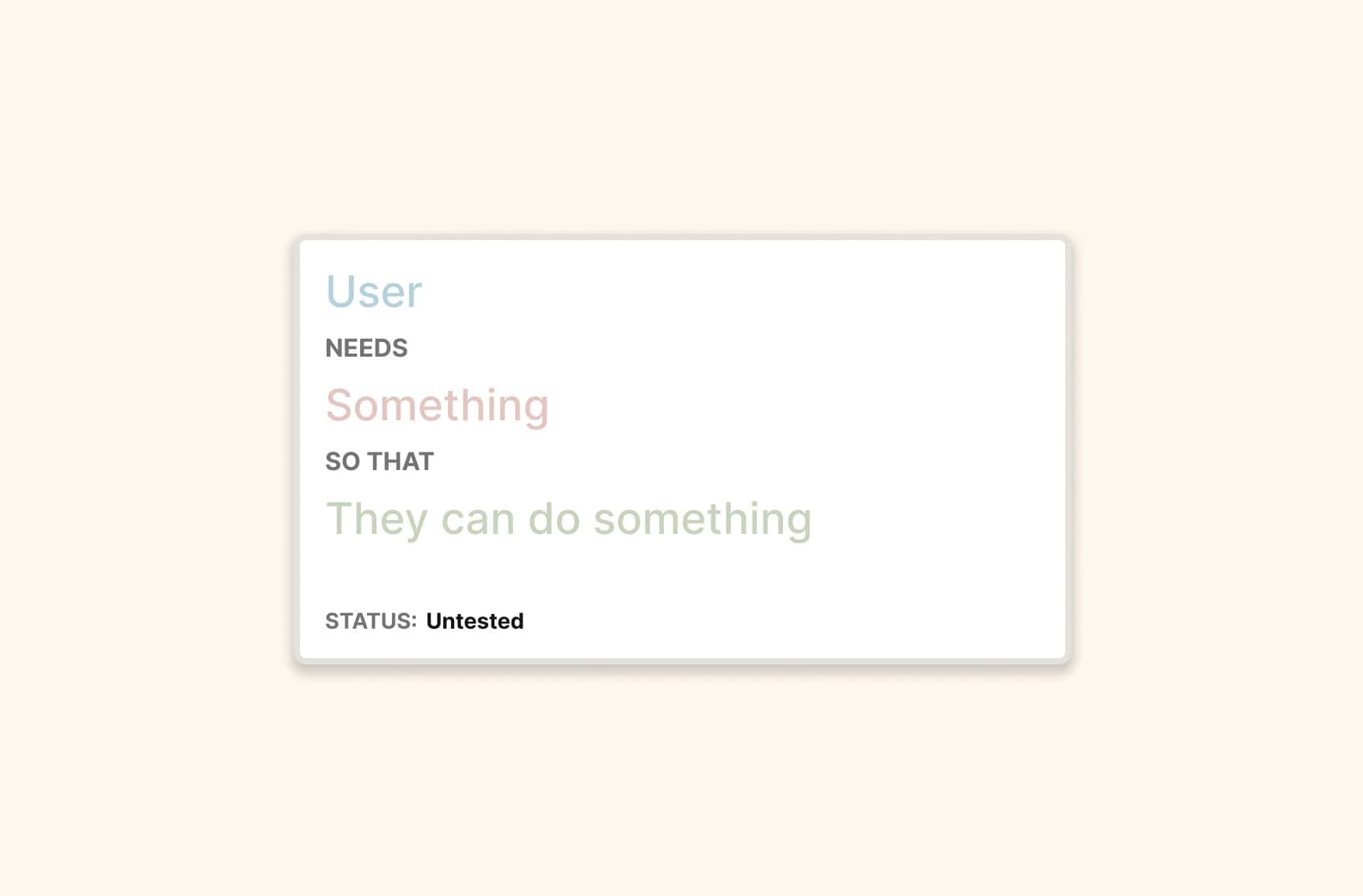 User needs statement